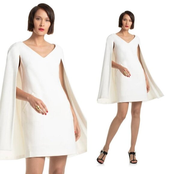 NWT TRINA TURK CAPE SHEATH SHINRIN DRESS SIZE M - Picture 1 of 13
